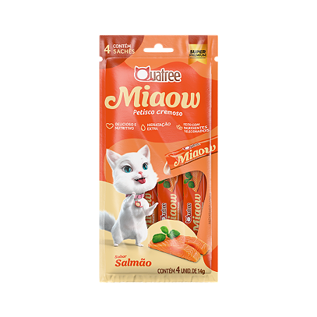 Petisco Cremoso Quatree Miaow Salmão 56g