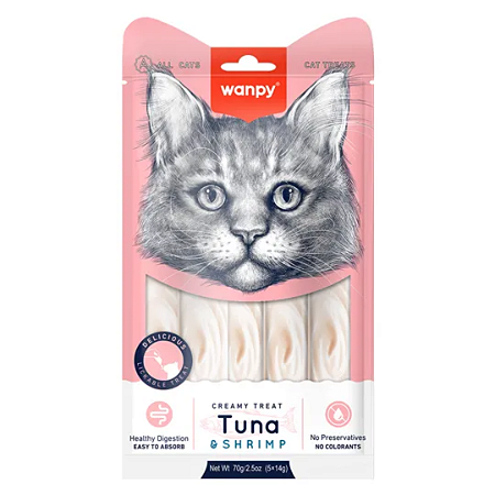 Petisco Cremoso Wanpy Atum e Camarão 70g
