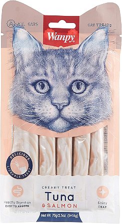Petisco Cremoso Wanpy Atum e Salmão 70g