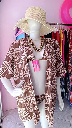 KIMONO ESTAMPADO - MODA PRAIA