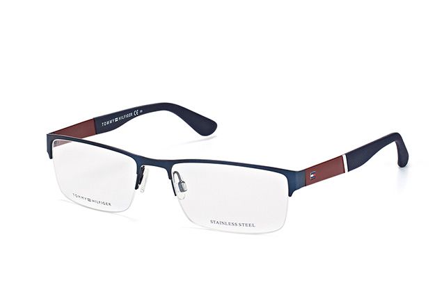 Óculos Masculino Tommy Hilfiger TH 1524 PJP Metal com Nylon Azul e Marrom