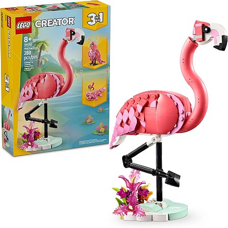 LEGO 31170 Creator 3 em 1 - Animais Selvagens: Flamingo Rosa