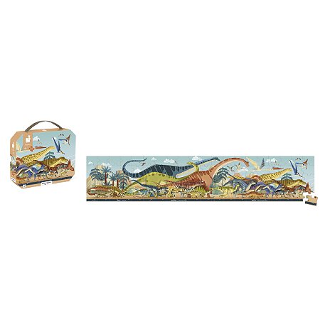 Janod - Maleta Quebra - Cabeça Panorâmica Dino 100 peças