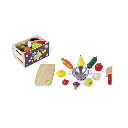 Janod - Kit Hortifruti e Acessórios de Cozinha