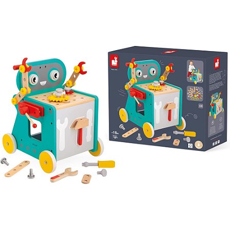 Janod - Super Carrinho de Ferramentas Magnético - Brico Robô