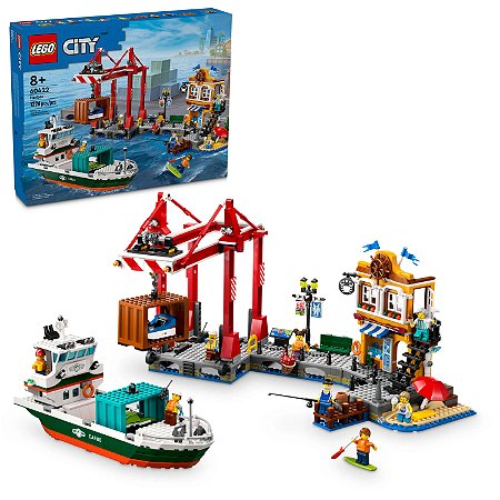 LEGO 60422 City - Porto à Beira-Mar com Navio de Carga