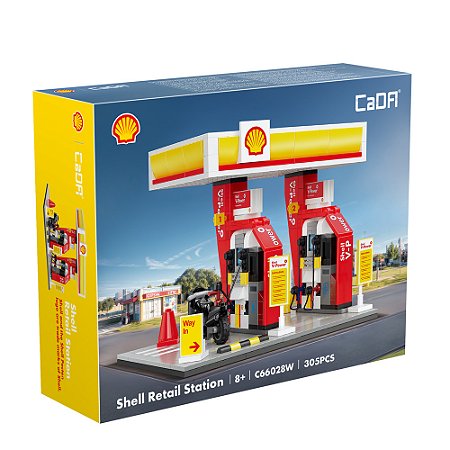 Cada - Blocos De Montar Posto De Gasolina Shell Mini (305 Peças)