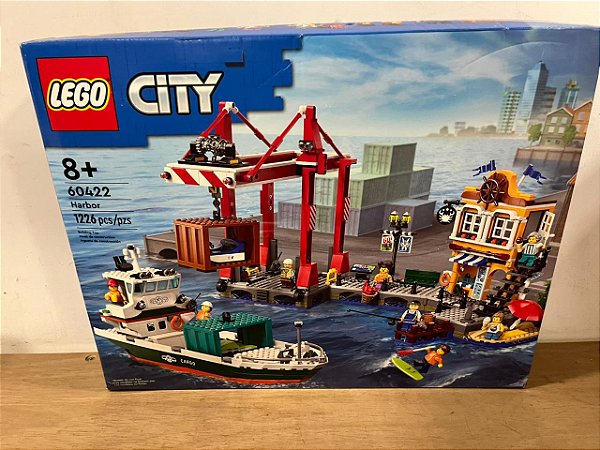 LEGO 60422 City - Porto à Beira-Mar com Navio de Carga (Caixa Amassada)