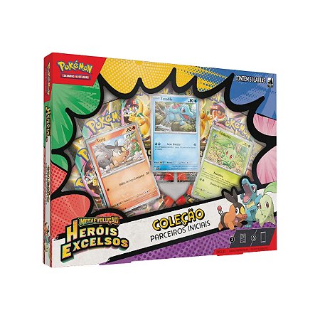 Pokémon TCG: Mega Evolução - 8 Pacotes de Booster Heróis Excelsos - Coleção Parceiros Iniciais (Contém 51 Cartas)