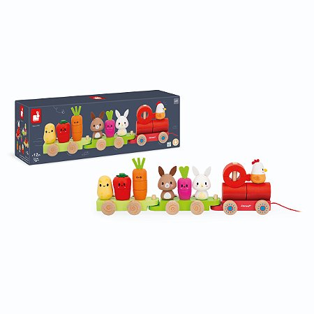 Janod - Trenzinho de Puxar de Madeira - Fazendinha
