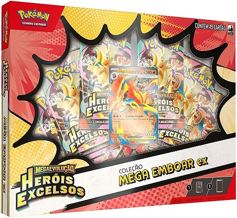Pokémon TCG: Mega Evolução Heróis Excelsos - Mega Emboar EX  (49 Cartas)