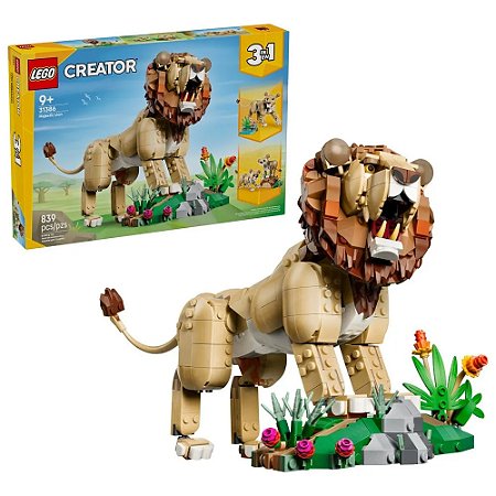 LEGO 31386 Creator 3 em 1 - Animais Selvagens: Leão Majestoso
