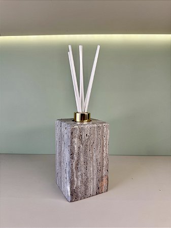 P) Difusor Pietra em Mármore Travertino Silver