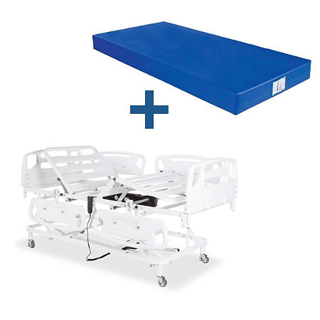 Cama Hospitalar Motorizada Elevação Steel Pilati com Colchão