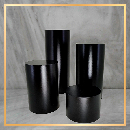 Kit Expositor Cilíndrico 4 Peças - Preto