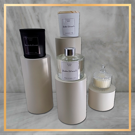 Kit Expositor Cilíndricos 4 Peças - OffWhite