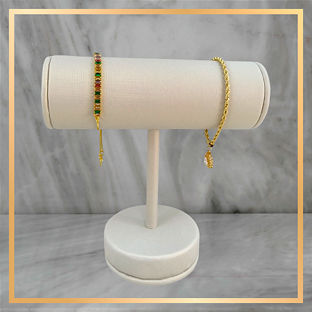 Expositor Bracelete T Forrado Off White - Simples