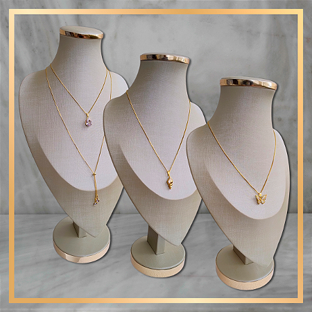 Trio Busto Flecha Base Forrada Dourado - Base Redonda