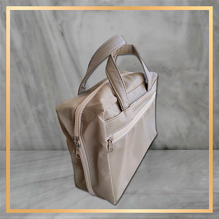 Bolsa Dourada Pequena com 2 Bandejas e 1 Caderno