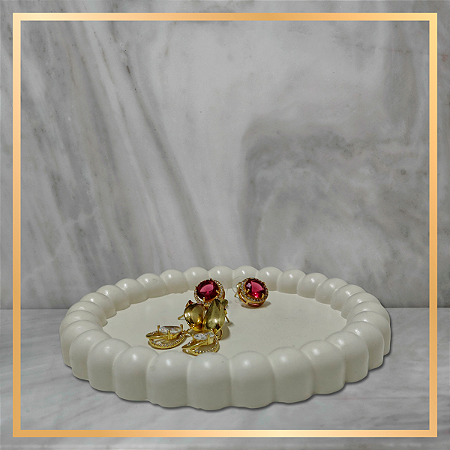 Bandeja de Gesso Flower Offwhite