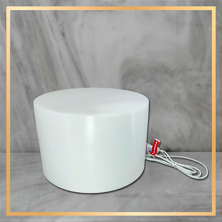 Base Iluminada Cilíndrica Grande - Lâmpada Branca - Com Fio
