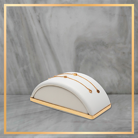 Expositor Pulseira Curvada Forrado - OFF WHITE
