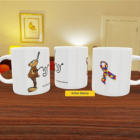 Caneca Infantil - Ilustrações de Arthur Barros (Diversos modelos)