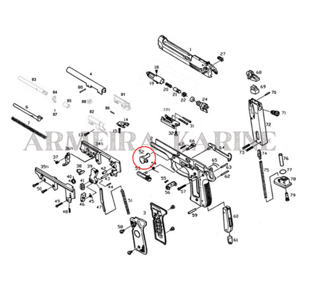 RETÉM DO FERROLHO DA PISTOLA (BERETA) M9A1 [WE]