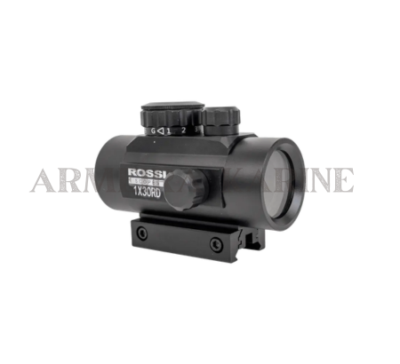 MIRA HOLOGRÁFICA RED DOT 1 x 30RD RETÍCULO VERMELHO / VERDE P/ 11MM E 22MM [ROSSI]