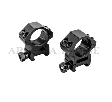 CONJUNTO DE MOUNTS ALTOS P/ LUNETA DIÂMETRO 25MM P/ TRILHO DE 22MM - 4 PARAFUSOS [ROSSI]