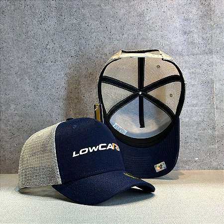 BONÉ LOWCARS AZUL ABA CURVA TELINHA AREIA