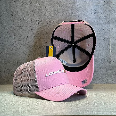 BONÉ LOWCARS ROSA ABA CURVA TELINHA ROSA