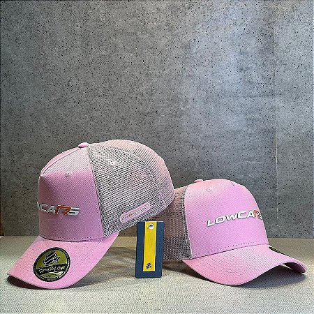 BONÉ LOWCARS ROSA ABA CURVA TELINHA ROSA