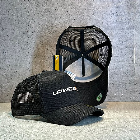 BONÉ LOWCARS PRETO ABA CURVA TELINHA PRETA
