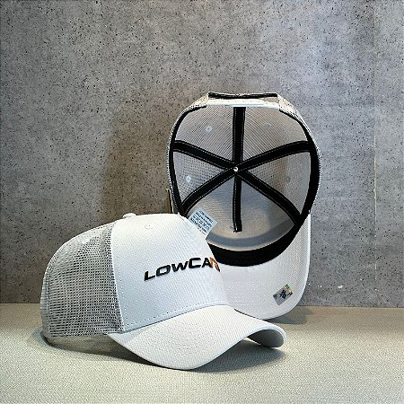 BONÉ LOWCARS BRANCO ABA CURVA TELINHA BRANCA