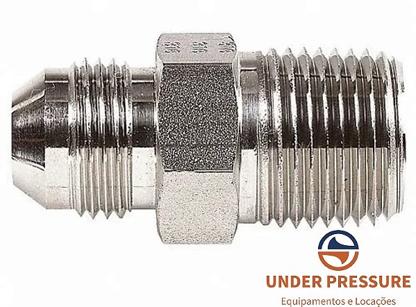 Adaptador Niple Inox JIC 6 (9/16"UNF) X 3/8" NPT