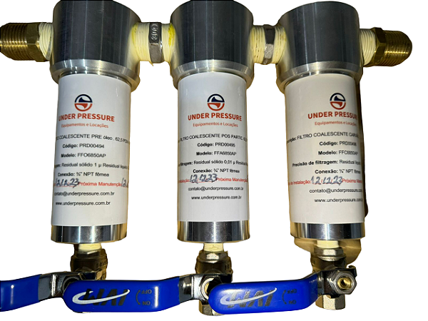 SISTEMA DE FILTRAGEM PARA COMPRESSOR DE MERGULHO 62,5PCM 40 BAR ENTR/SAIDA JIC 12