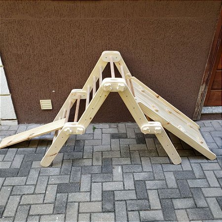 Triângulo Pikler Transformável (Tamanho Grande) com Rampa 2 em 1 e Ponte