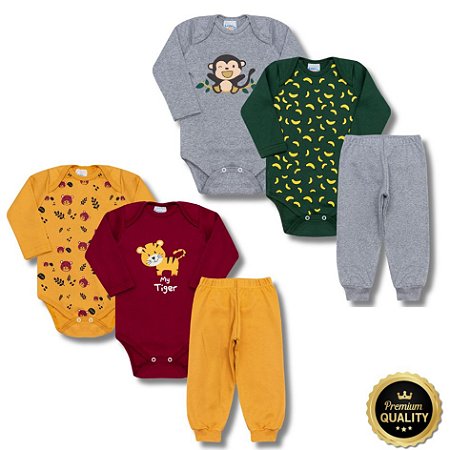 Kit 6 peças Macaquinho + Trigre