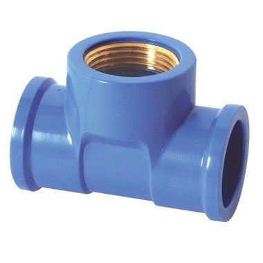 Te PVC Solda Rosca c/ Bucha Latão de 25mm x 1/2" - Hidrauconex