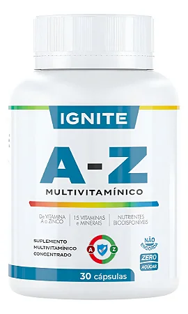 Ignite A-z 30 Cápsulas Vitamina E Minerais Essenciais Sem Sabor