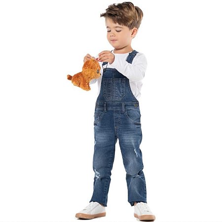 Jardineira Jeans Masculino Infantil Mania Kids