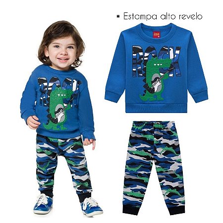 Conjunto Infantil Moletom Pelúciado Masculino Kyly