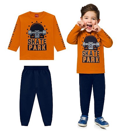 Conjunto Infantil Moletom Pelúciado Masculino Kyly