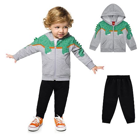 Conjunto Infantil Moletom Pelúciado Masculino Kyly