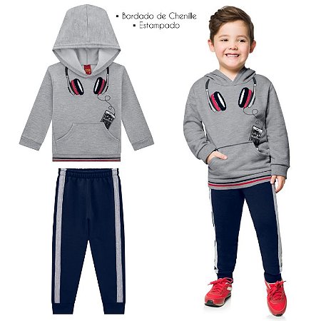 Conjunto Infantil Moletom Pelúciado Masculino Kyly