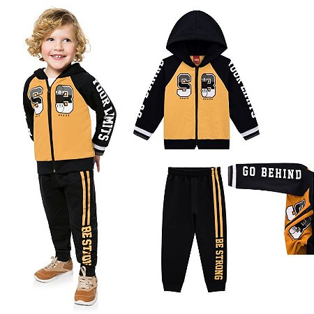 Conjunto Infantil Moletom Pelúciado Masculino Kyly