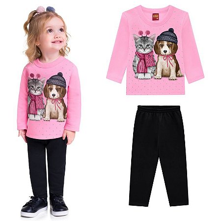 Conjunto Moletom Infantil Feminino Kyly