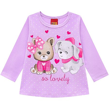 Camiseta Manga Longa Infantil Meia Malha KYLY