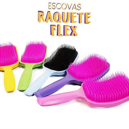 Escova Raquete Flex Pro Desembaraça Sem Quebrar Os Fios
